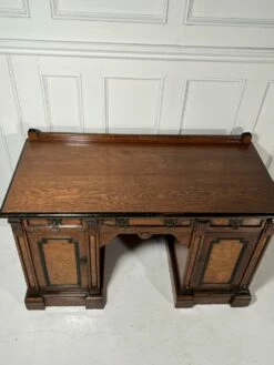 19th Century Aesthetic Movement Kneehole Desk 18 19th Century Aesthetic Movement Kneehole Desk -PAMONO Sales 19th century aesthetic movement kneehole desk 5