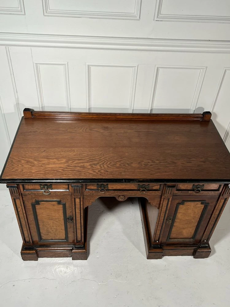 19th Century Aesthetic Movement Kneehole Desk 7 19th Century Aesthetic Movement Kneehole Desk - Image 5