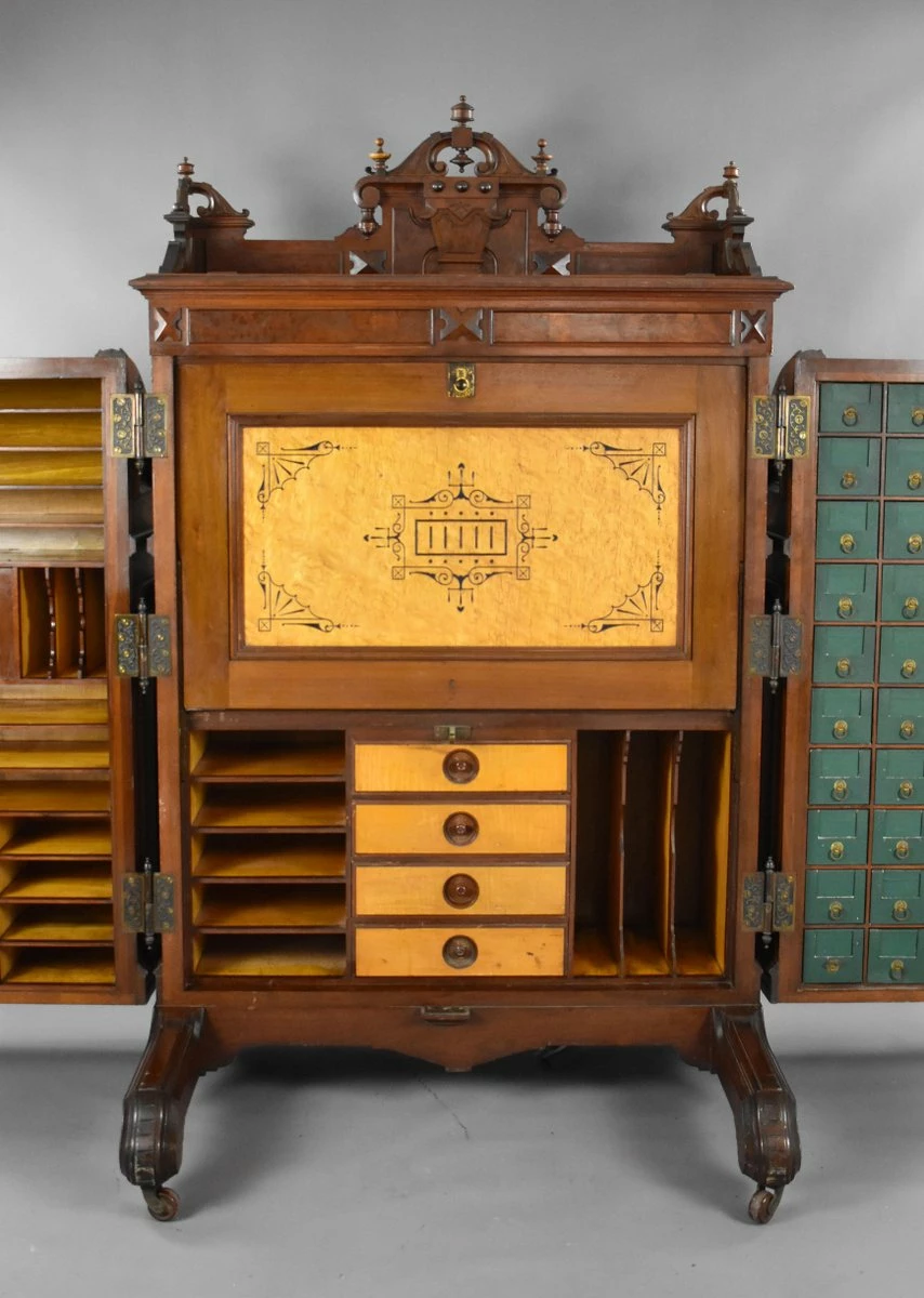 19th Century American Walnut Wells Fargo Desk By Wooton Desk. Co 8 19th Century American Walnut Wells Fargo Desk By Wooton Desk. Co - Image 6