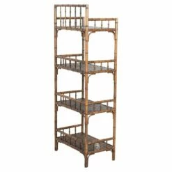 19th Century English Faux Bamboo Beech Bookcase