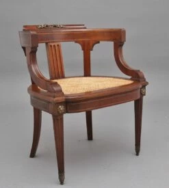 19th Century French Mahogany Desk Chair, 1880s