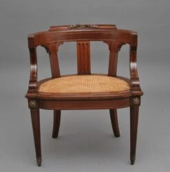 19th Century French Mahogany Desk Chair, 1880s -PAMONO Sales 19th century french mahogany desk chair 1880s 6