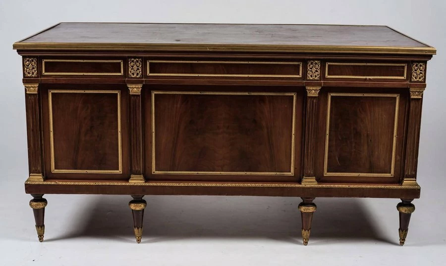 19th Century French Mahogany Pedestal Writing Desk 6 19th Century French Mahogany Pedestal Writing Desk - Image 4