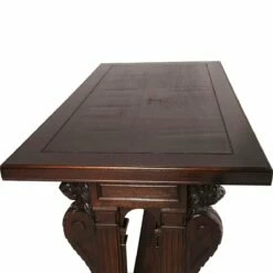 19th Century Hand Carved Walnut Desk From Testolini & Salviati -PAMONO Sales 19th century hand carved walnut desk from testolini salviati 3