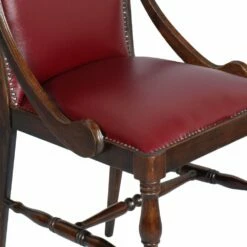 19th Century Neoclassical Walnut And Leather Desk Chair -PAMONO Sales 19th century neoclassical walnut and leather desk chair 3