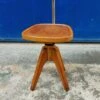 Adjustable Industrial Wooden Swivel Chair, Italy, 1940s