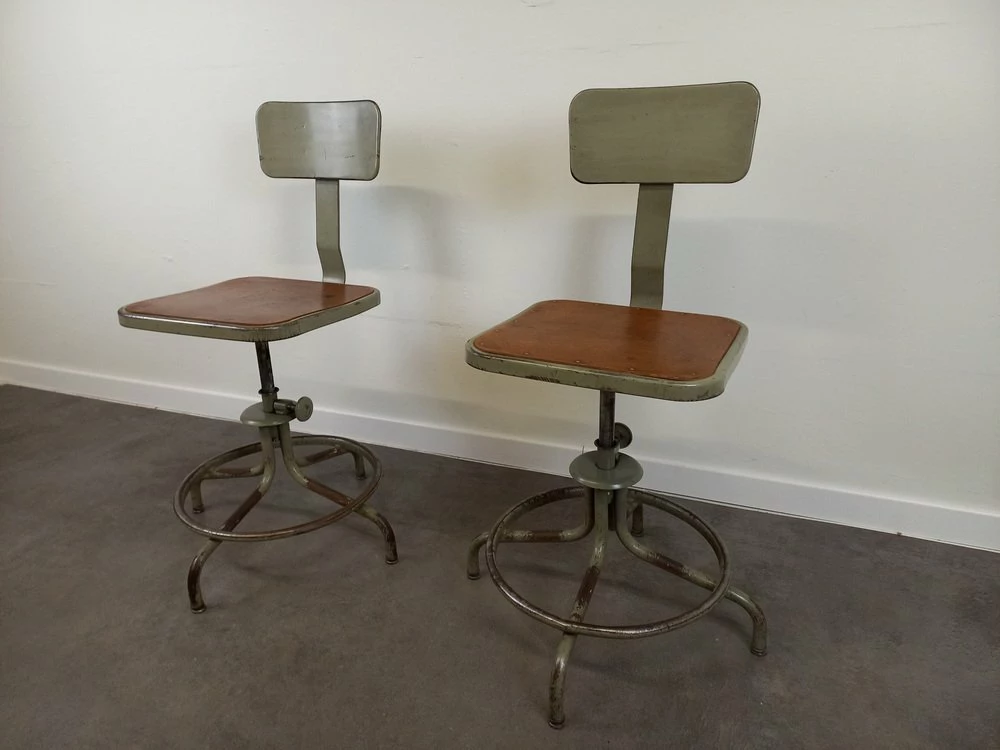 Adjustable Workshop Chairs From The Flambo Brand, 1950s, Set Of 2 13 Adjustable Workshop Chairs From The Flambo Brand, 1950s, Set Of 2 - Image 11