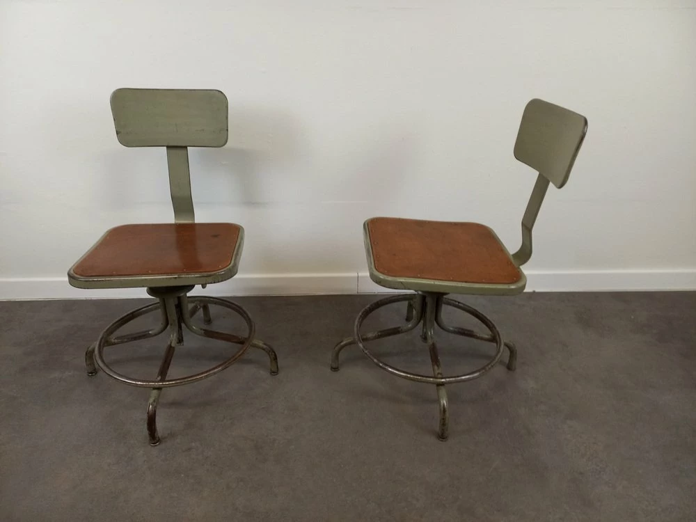 Adjustable Workshop Chairs From The Flambo Brand, 1950s, Set Of 2 20 Adjustable Workshop Chairs From The Flambo Brand, 1950s, Set Of 2 - Image 18