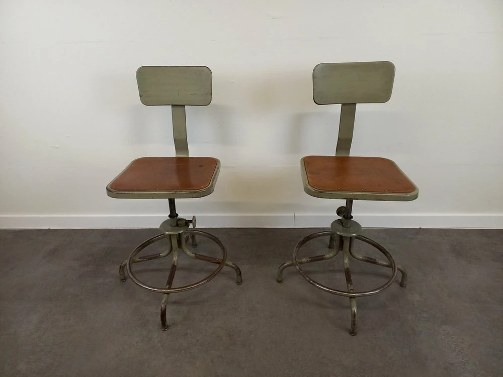 Adjustable Workshop Chairs From The Flambo Brand, 1950s, Set Of 2 4 Adjustable Workshop Chairs From The Flambo Brand, 1950s, Set Of 2 - Image 2
