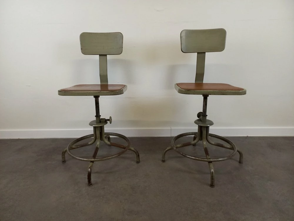 Adjustable Workshop Chairs From The Flambo Brand, 1950s, Set Of 2 7 Adjustable Workshop Chairs From The Flambo Brand, 1950s, Set Of 2 - Image 5