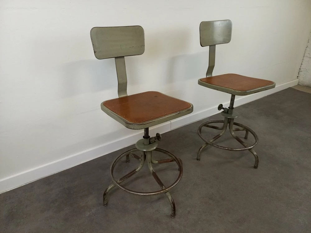 Adjustable Workshop Chairs From The Flambo Brand, 1950s, Set Of 2 10 Adjustable Workshop Chairs From The Flambo Brand, 1950s, Set Of 2 - Image 8