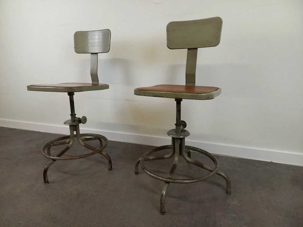 Adjustable Workshop Chairs From The Flambo Brand, 1950s, Set Of 2 11 Adjustable Workshop Chairs From The Flambo Brand, 1950s, Set Of 2 - Image 9