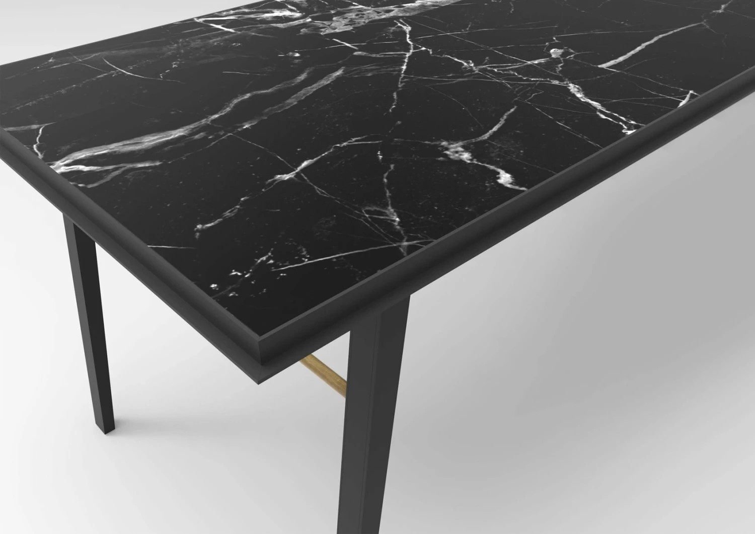 AES Black Marble Contemporary Desk, Jan Garncarek 4 AES Black Marble Contemporary Desk, Jan Garncarek - Image 2