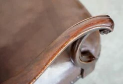 Antique Brown Leather Swivel Captains Chair With Claw & Ball Feet From Thomas Chippendale -PAMONO Sales antique brown leather swivel captains chair with claw ball feet from thomas chippendale 14