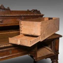 Antique Carved Scottish Oak Correspondence Desk -PAMONO Sales antique carved scottish oak correspondence desk 12
