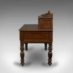 Antique Carved Scottish Oak Correspondence Desk -PAMONO Sales antique carved scottish oak correspondence desk 4
