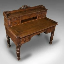 Antique Carved Scottish Oak Correspondence Desk -PAMONO Sales antique carved scottish oak correspondence desk 5