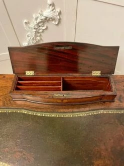 Antique Edwardian Rosewood Inlaid Bow Fronted Writing Table -PAMONO Sales antique edwardian rosewood inlaid bow fronted writing table 11