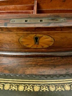 Antique Edwardian Rosewood Inlaid Bow Fronted Writing Table -PAMONO Sales antique edwardian rosewood inlaid bow fronted writing table 12