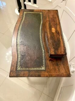 Antique Edwardian Rosewood Inlaid Bow Fronted Writing Table -PAMONO Sales antique edwardian rosewood inlaid bow fronted writing table 13