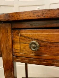 Antique Edwardian Rosewood Inlaid Bow Fronted Writing Table -PAMONO Sales antique edwardian rosewood inlaid bow fronted writing table 16