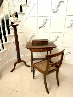 Antique Edwardian Rosewood Inlaid Bow Fronted Writing Table -PAMONO Sales antique edwardian rosewood inlaid bow fronted writing table 5