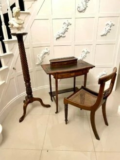 Antique Edwardian Rosewood Inlaid Bow Fronted Writing Table -PAMONO Sales antique edwardian rosewood inlaid bow fronted writing table 6