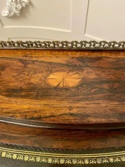 Antique Edwardian Rosewood Inlaid Bow Fronted Writing Table -PAMONO Sales antique edwardian rosewood inlaid bow fronted writing table 9