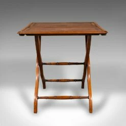 Antique English Victorian Folding Writing Table In Walnut, 1880s -PAMONO Sales antique english victorian folding writing table in walnut 1880s 3