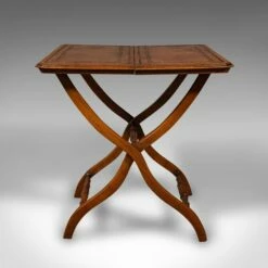 Antique English Victorian Folding Writing Table In Walnut, 1880s -PAMONO Sales antique english victorian folding writing table in walnut 1880s 4