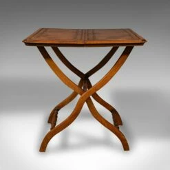 Antique English Victorian Folding Writing Table In Walnut, 1880s -PAMONO Sales antique english victorian folding writing table in walnut 1880s 5