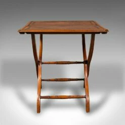 Antique English Victorian Folding Writing Table In Walnut, 1880s -PAMONO Sales antique english victorian folding writing table in walnut 1880s 6