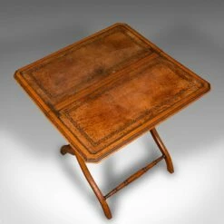 Antique English Victorian Folding Writing Table In Walnut, 1880s -PAMONO Sales antique english victorian folding writing table in walnut 1880s 8