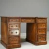 Antique Twin Pedestal Desk In Mahogany -PAMONO Sales antique twin pedestal desk in mahogany 1