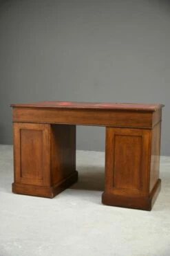Antique Twin Pedestal Desk In Mahogany -PAMONO Sales antique twin pedestal desk in mahogany 11