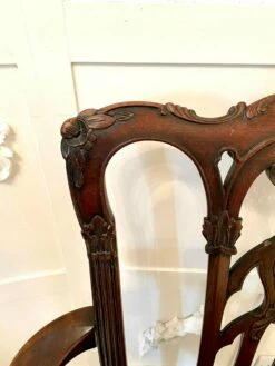 Antique Victorian Carved Mahogany Desk Chair -PAMONO Sales antique victorian carved mahogany desk chair 11