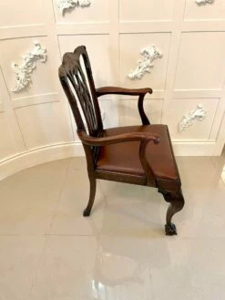 Antique Victorian Carved Mahogany Desk Chair -PAMONO Sales antique victorian carved mahogany desk chair 12