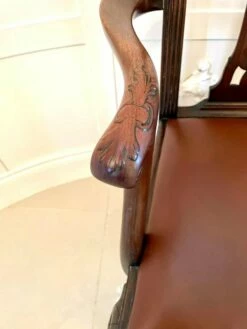 Antique Victorian Carved Mahogany Desk Chair -PAMONO Sales antique victorian carved mahogany desk chair 5