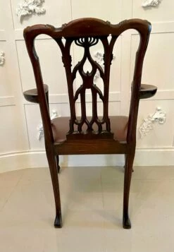 Antique Victorian Carved Mahogany Desk Chair -PAMONO Sales antique victorian carved mahogany desk chair 9