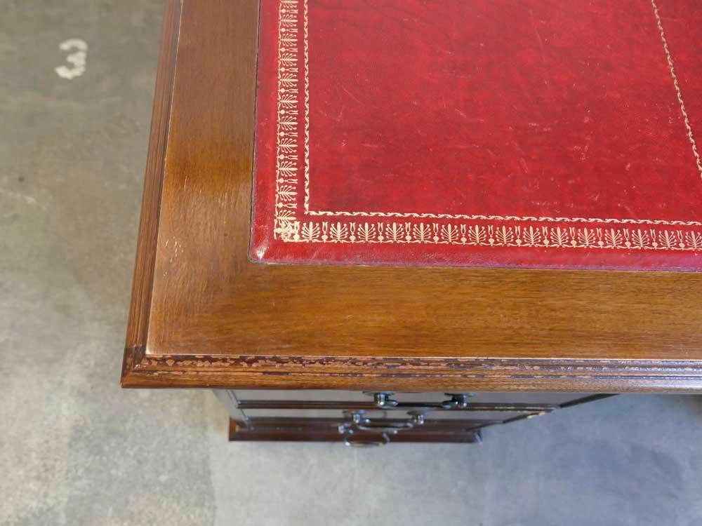 Antique Victorian Mahogany Wood Desk 4 Antique Victorian Mahogany Wood Desk - Image 2