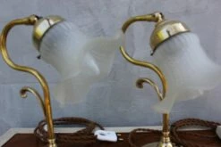 Art Deco Brass Desk Lamps, 1960s, Set Of 2 -PAMONO Sales art deco brass desk lamps 1960s set of 2 4