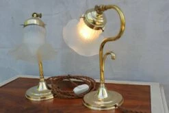 Art Deco Brass Desk Lamps, 1960s, Set Of 2 -PAMONO Sales art deco brass desk lamps 1960s set of 2 6