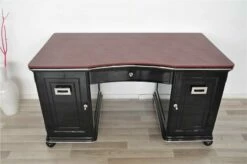 Art Deco Desk With Bordeaux Leather Plate -PAMONO Sales art deco desk with bordeaux leather plate 2