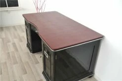 Art Deco Desk With Bordeaux Leather Plate -PAMONO Sales art deco desk with bordeaux leather plate 5