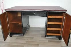Art Deco Desk With Bordeaux Leather Plate -PAMONO Sales art deco desk with bordeaux leather plate 6