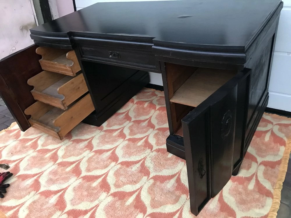 Art Nouveau Black Oak Desk, 1920s 8 Art Nouveau Black Oak Desk, 1920s - Image 6