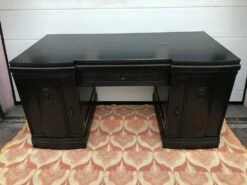 Art Nouveau Black Oak Desk, 1920s 30 Art Nouveau Black Oak Desk, 1920s -PAMONO Sales art nouveau black oak desk 1920s 9