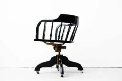 Art Nouveau Rotating Chair In Black, 1890s