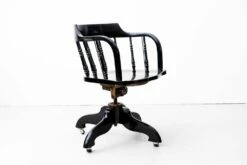 Art Nouveau Rotating Chair In Black, 1890s -PAMONO Sales art nouveau rotating chair in black 1890s 10