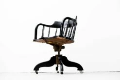 Art Nouveau Rotating Chair In Black, 1890s -PAMONO Sales art nouveau rotating chair in black 1890s 12